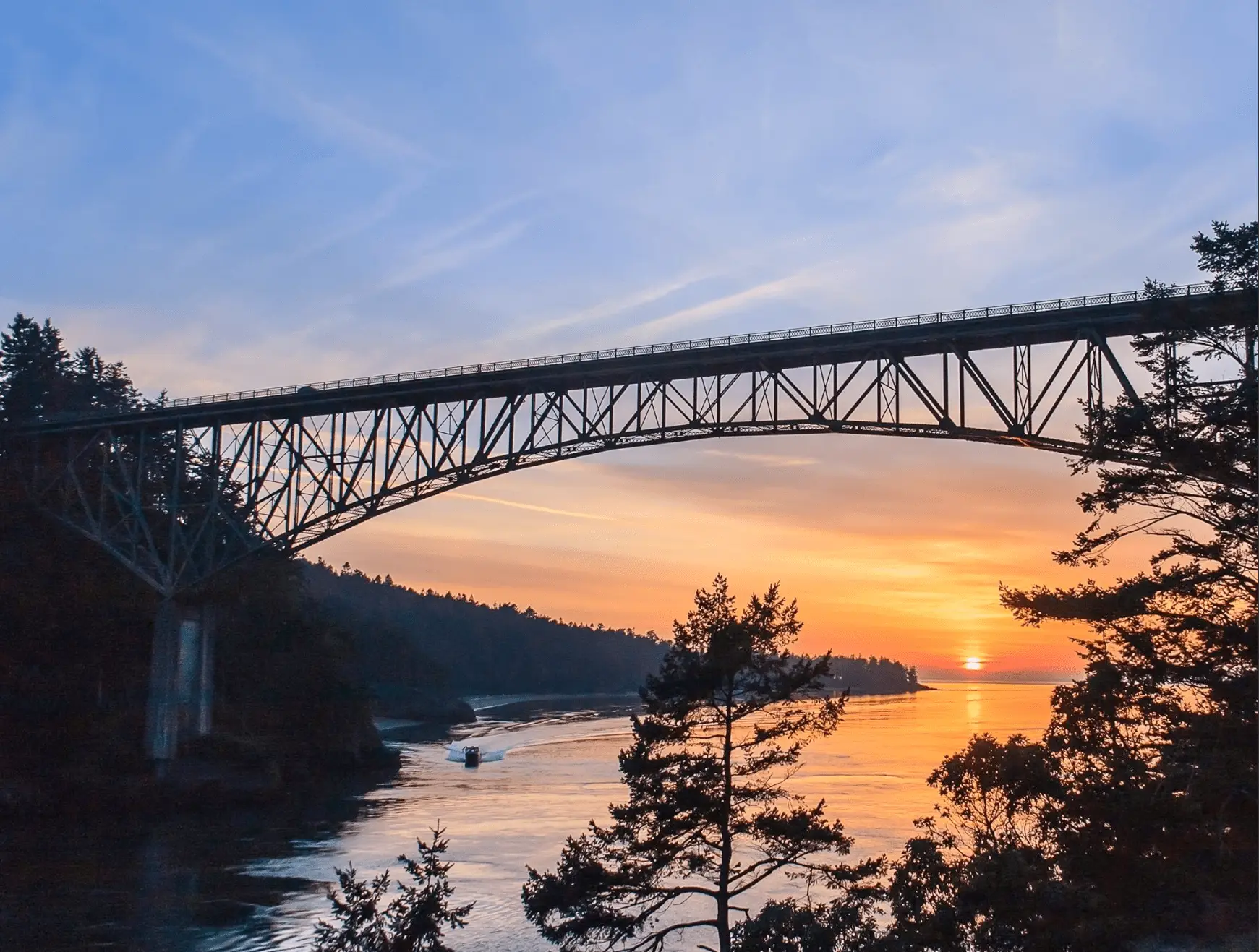 Deception Pass Bridge connecting Whidbey and Fidalgo Islands, WA