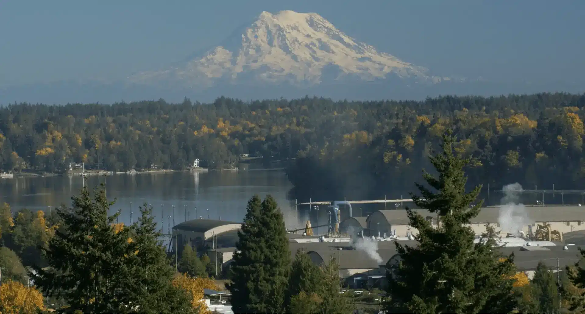 City of Shelton, WA with Mt. Rainier in Backgroun