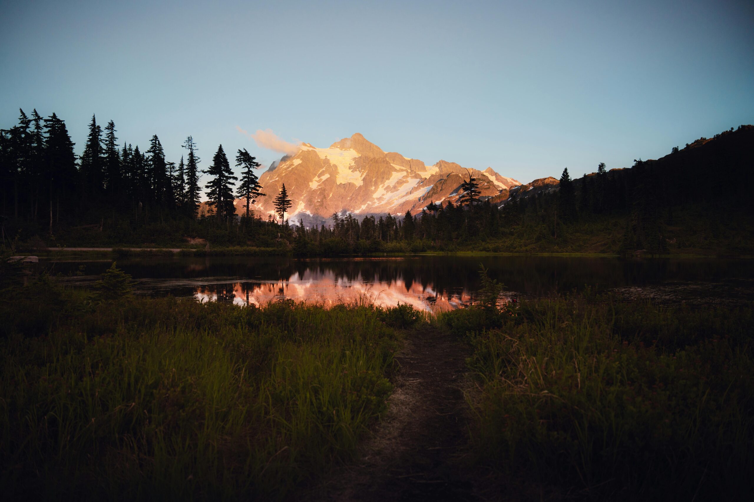 Lake in a mountain valley in Bellingham, WA