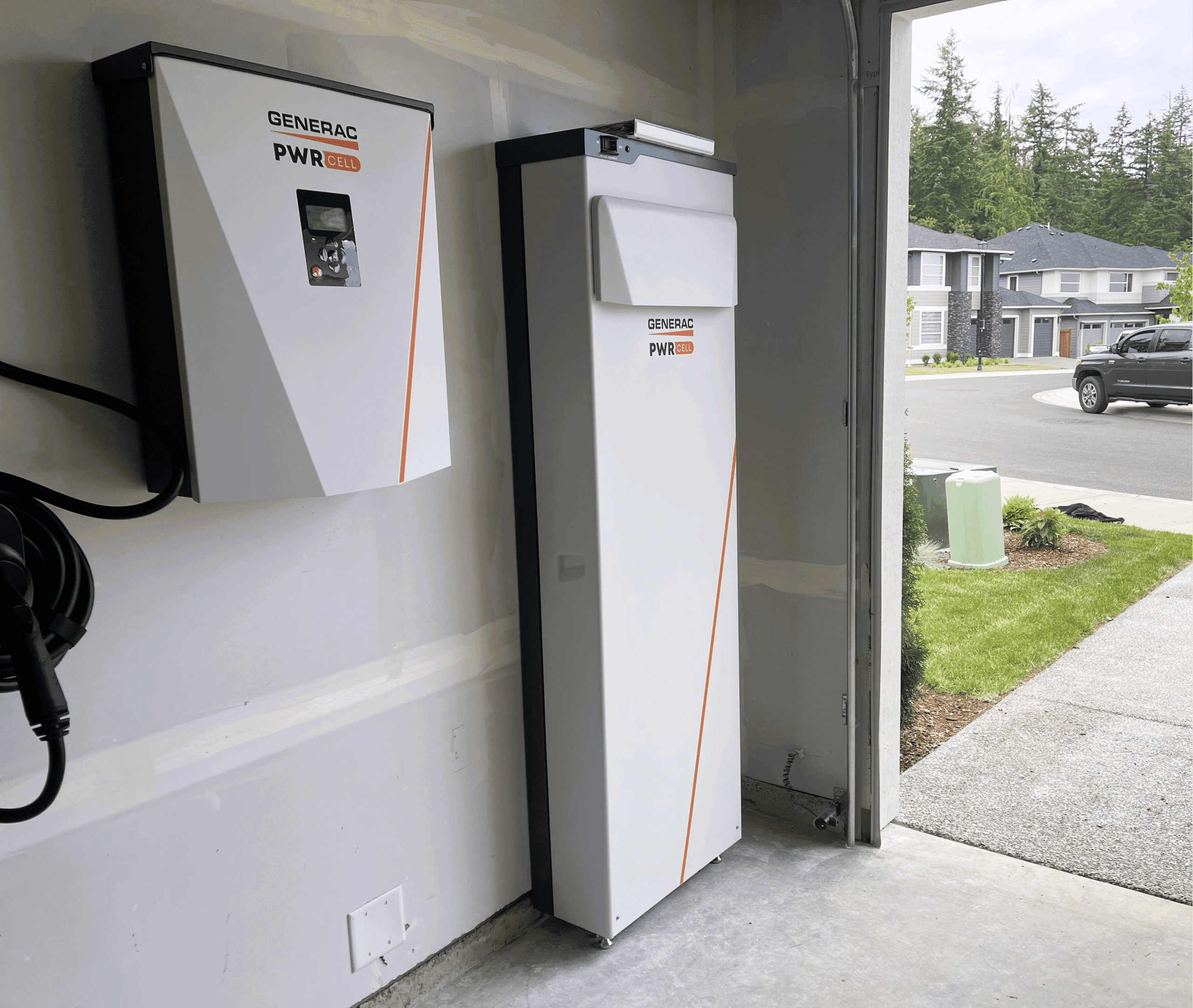 Generac battery backup solution in a PNW garage.